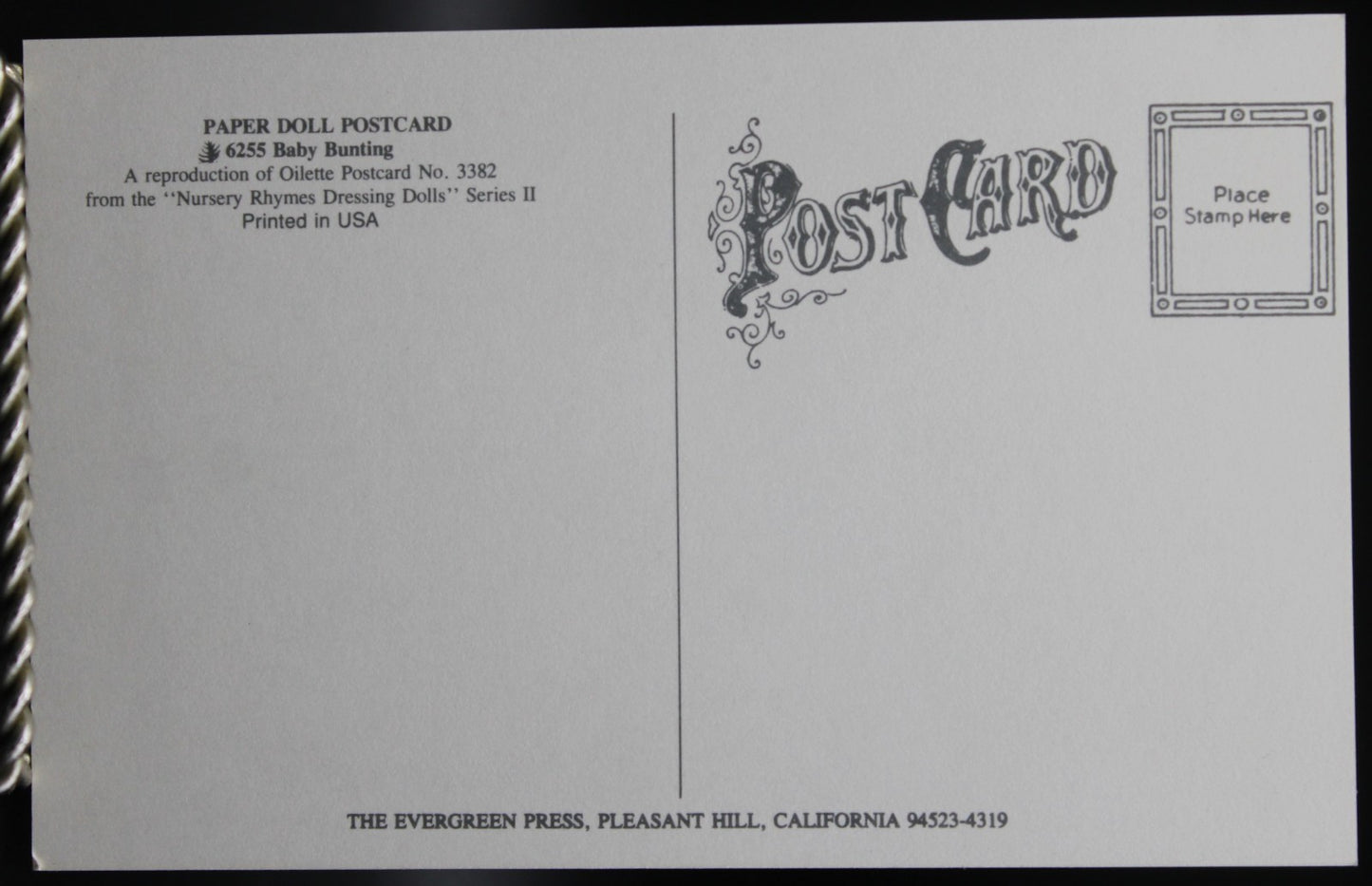 Nursery Rhymes Dressing Dolls Cut Out Postcard Set of 6 Paperdoll Oilette Repro