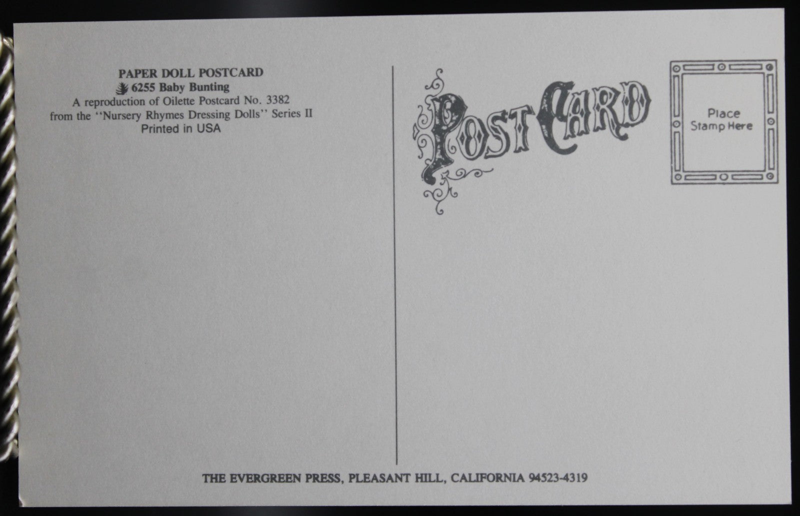 Nursery Rhymes Dressing Dolls Cut Out Postcard Set of 6 Paperdoll Oilette Repro