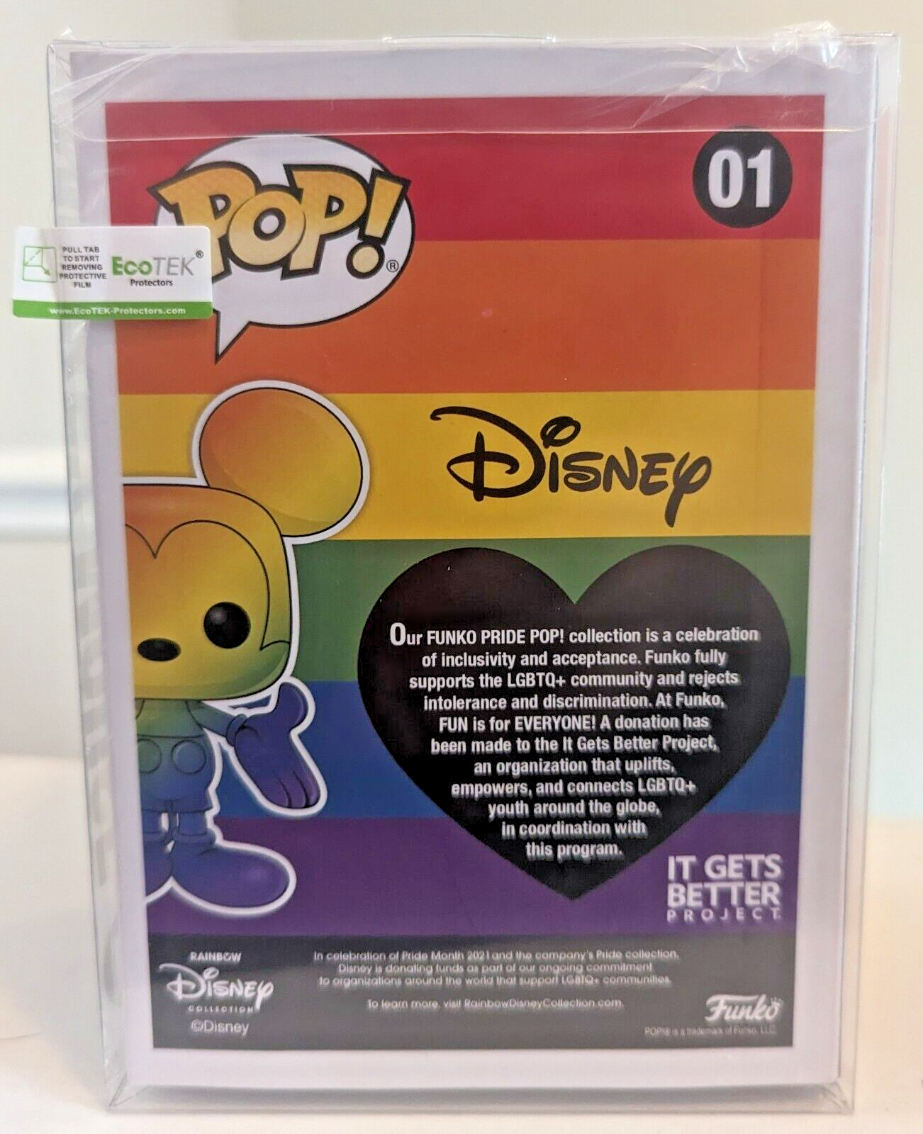 Funko POP! Disney: Pride - Mickey Mouse (Rainbow) - 01 New with Protector