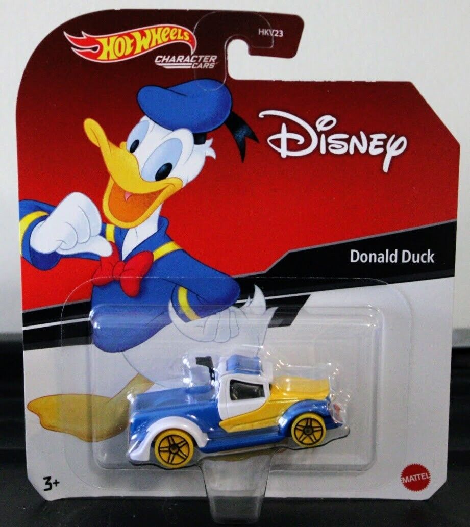 Hot Wheels Character Cars Disney Donald Duck 1:64 Diecast Vehicle Car Toy Mattel