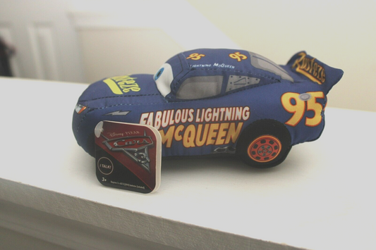 Disney Pixar Cars Lightning McQueen Plush Talking 7 Inch Blue Rusteze 95 w/ Tags