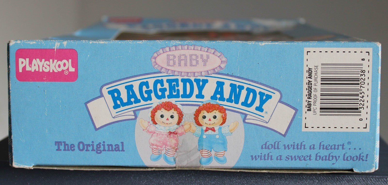 1989 Baby Raggedy Andy The Original Doll With a Heart Playskool 8 Inch Doll