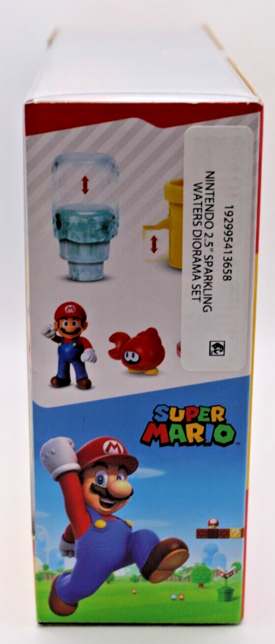 Nintendo Super Mario Sparkling Water Diorama Set Huckit Crab Cheep Fish Jakks 