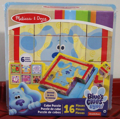 Melissa & Doug - Blue's Clues & You! Wooden Cube Puzzle 16 Pieces Sealed