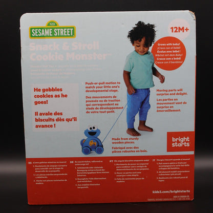 Cookie Monster Sesame Street Snack & Stroll Wooden Pull Toy Bright Starts