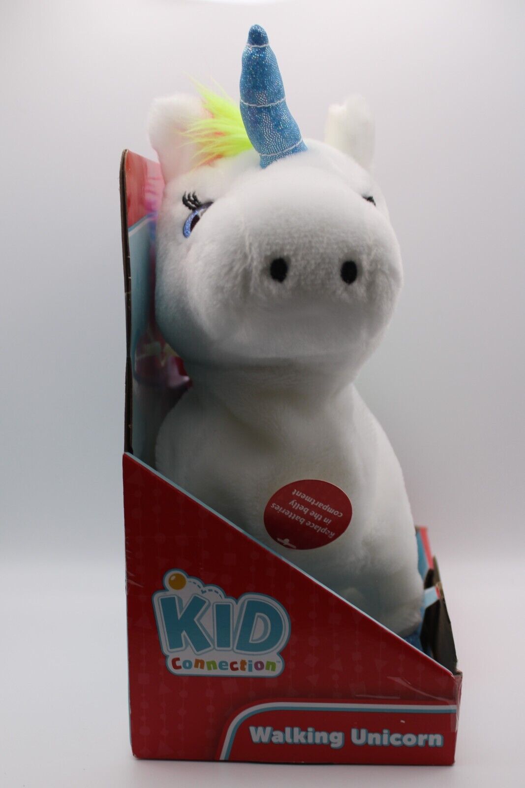 Walking Unicorn w/Sound White w/Rainbow Tail/Mane Leash Kid Connection Brand New