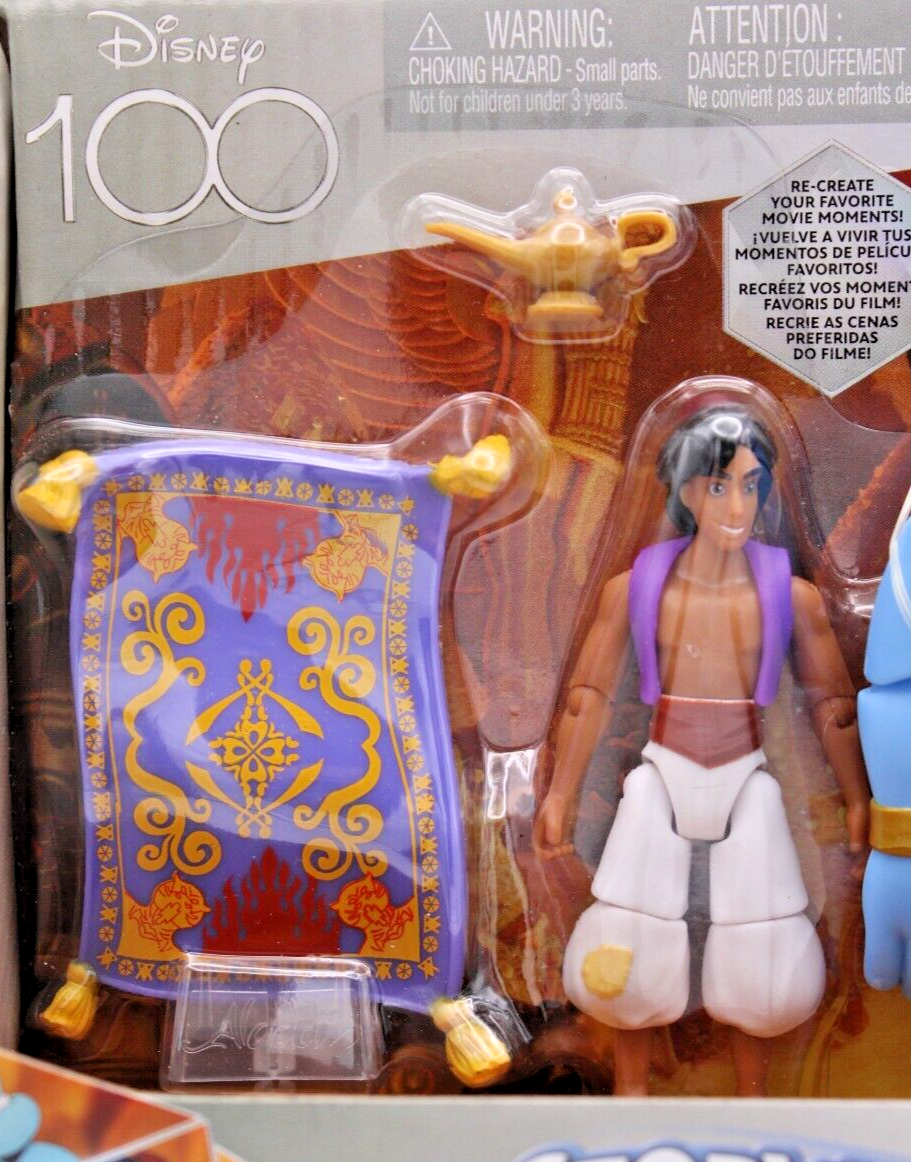 Disney 100 Storytellers Aladdin, Genie, Carpet Figures Cave of Wonders 3 Pack
