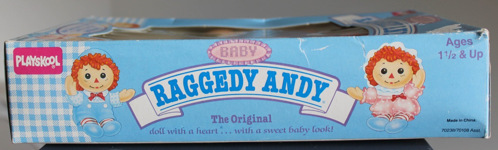 1989 Baby Raggedy Andy The Original Doll With a Heart Playskool 8 Inch Doll
