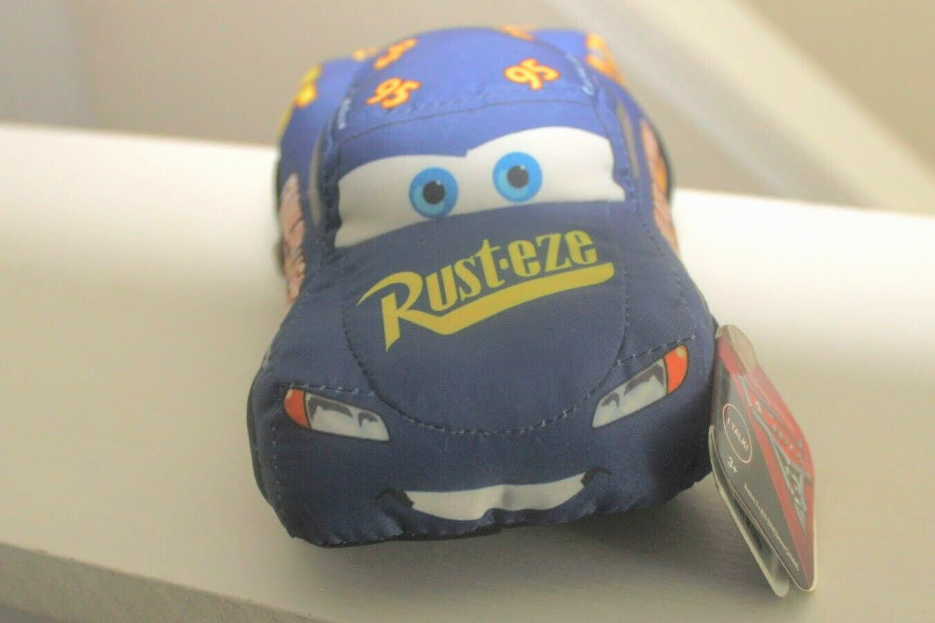 Disney Pixar Cars Lightning McQueen Plush Talking 7 Inch Blue Rusteze 95 w/ Tags