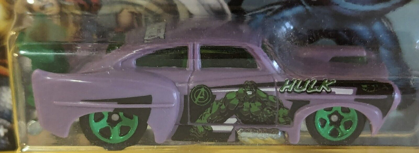 2018 Hot Wheels 6/7 The Avengers-Hulk Jaded Purple w/Green 5 Spoke Wheels