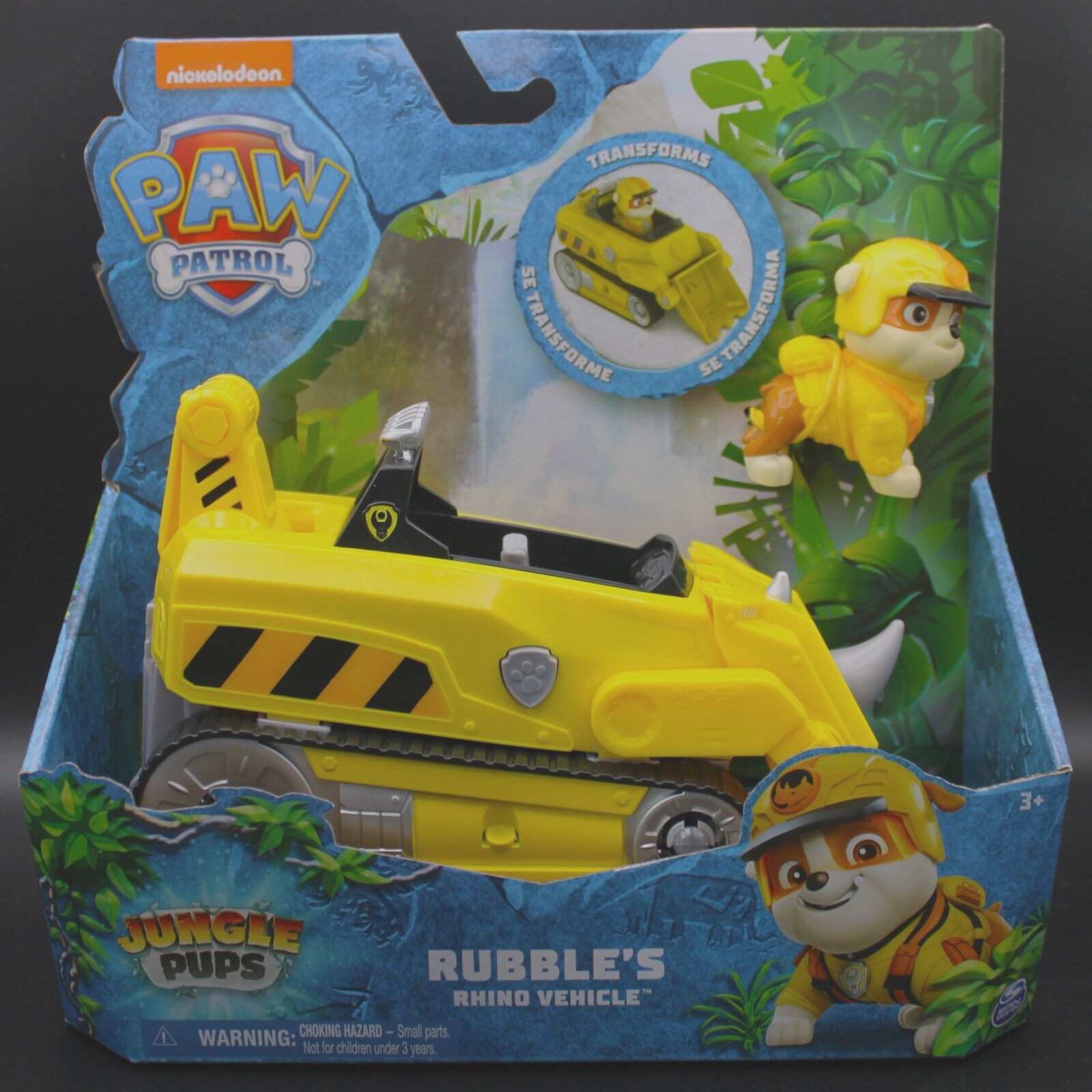 Paw Patrol Jungle Pups Rubble's Transforming Rhino Vehicle & Figure