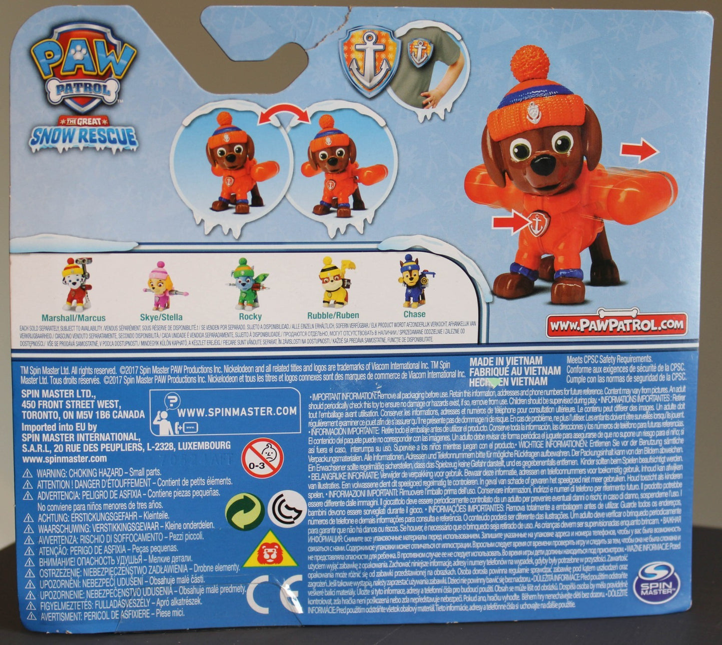 Spin Master Paw Patrol Great Snow Rescue Zuma Figure Winter Jet Pack