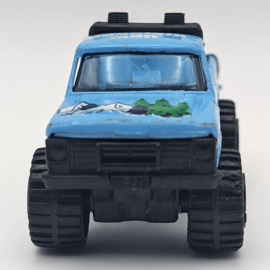 Vintage 1981 Matchbox Mountain Man Mini Pick Up Truck Blue White Diecast