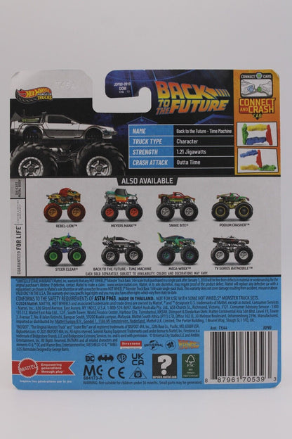 Hot Wheels Monster Trucks DeLorean Back to the Future Time Machine 2025