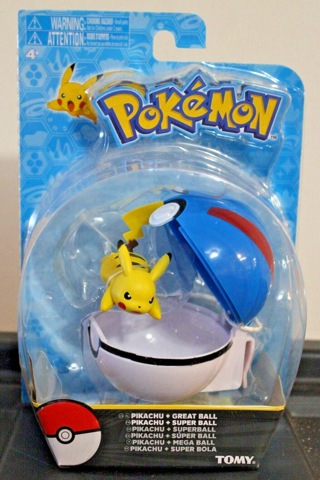 Pokemon Pikachu Great Ball Super Ball Tomy Clip & Carry Pokeball Figure