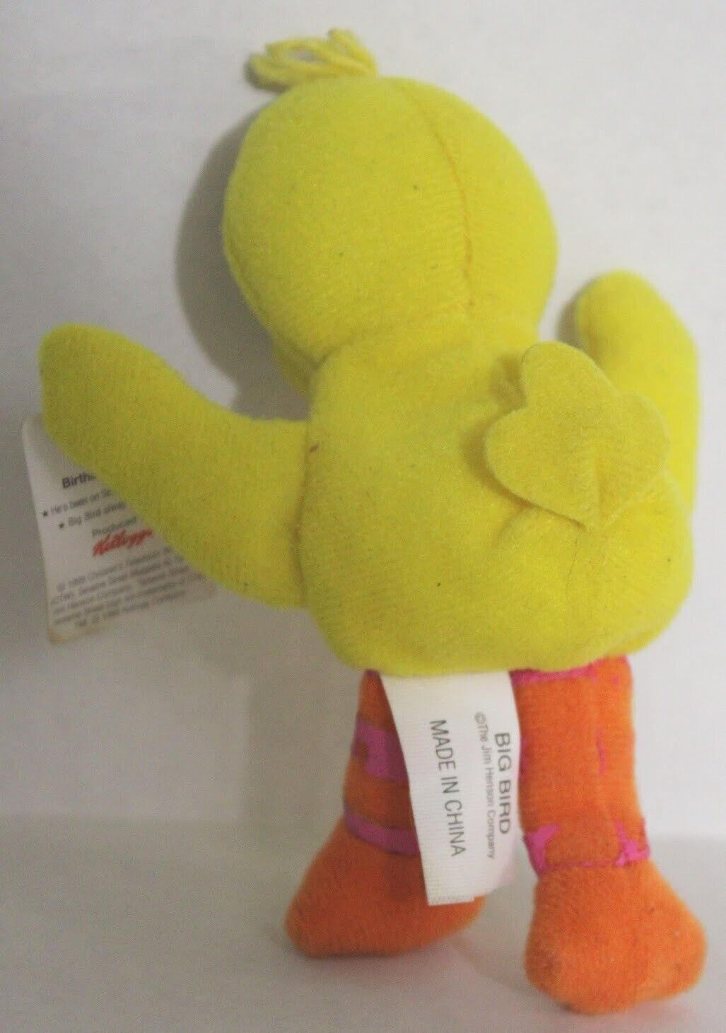 Kellogg Sesame Street Mini Bean Big Bird Beanie Plush VTG 1999 Toy Stuffed