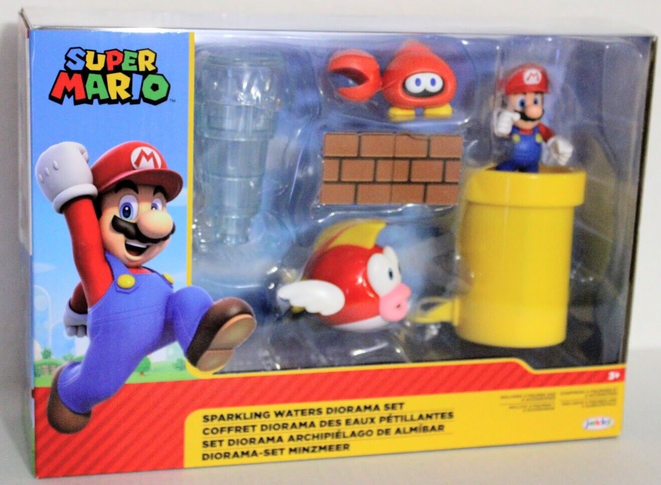 Nintendo Super Mario Sparkling Water Diorama Set Huckit Crab Cheep Fish Jakks 