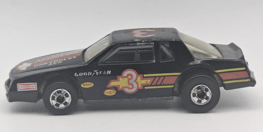 Vintage 1989 Hot Wheels Diecast Speed Fleet Black Chevy Stocker #3 Monte Carlo