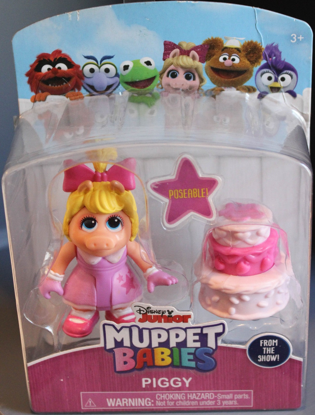 Muppet Babies 2 Action Figures - Fozzie w/ Bow & Piggy w/ Bday Cake