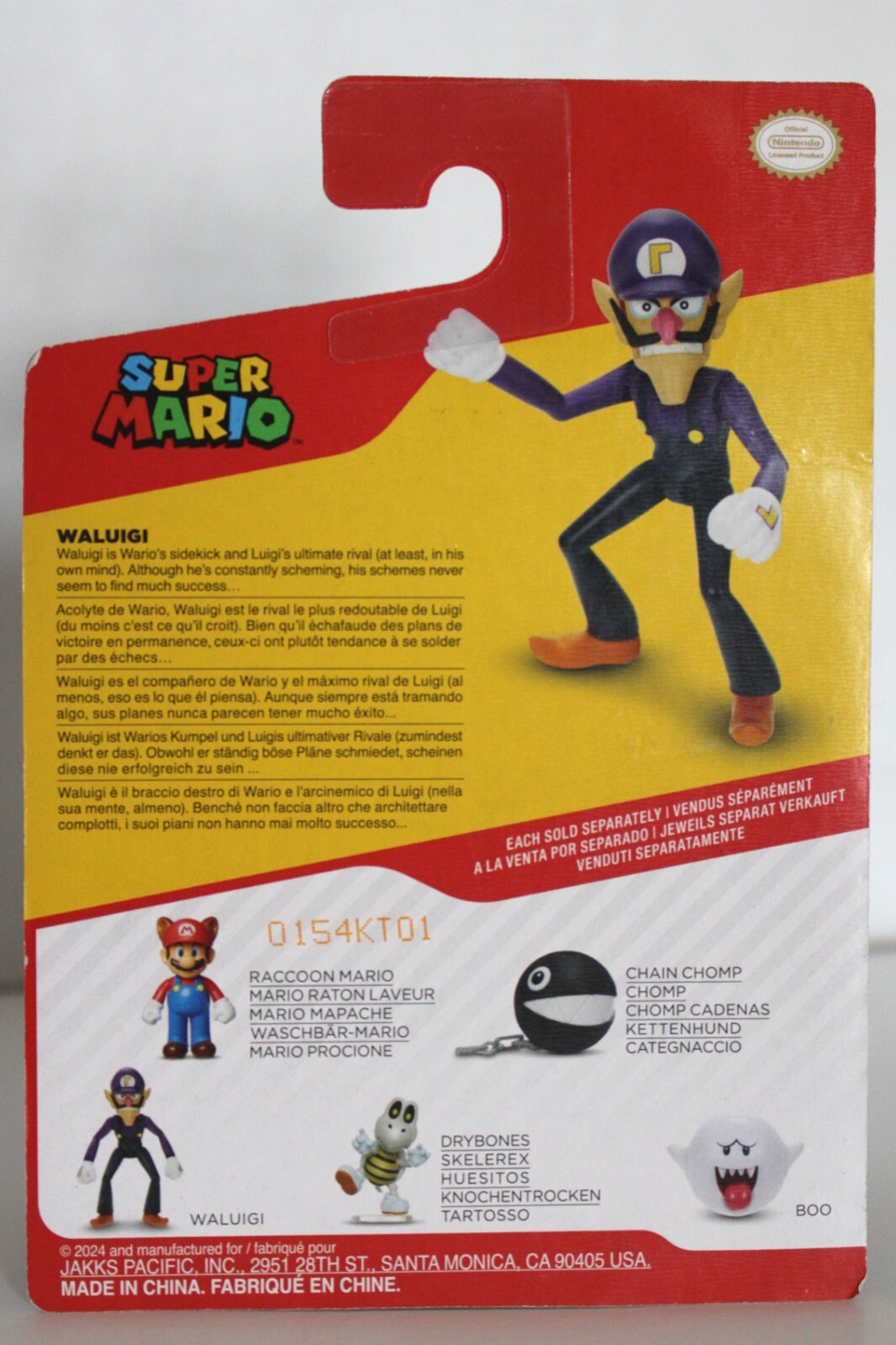 Super Mario Waluigi Mini Action Figure Jakks Pacific World Of Nintendo 2.5 Inch