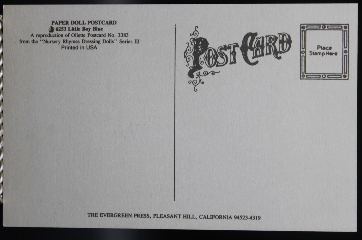 Nursery Rhymes Dressing Dolls Cut Out Postcard Set of 6 Paperdoll Oilette Repro