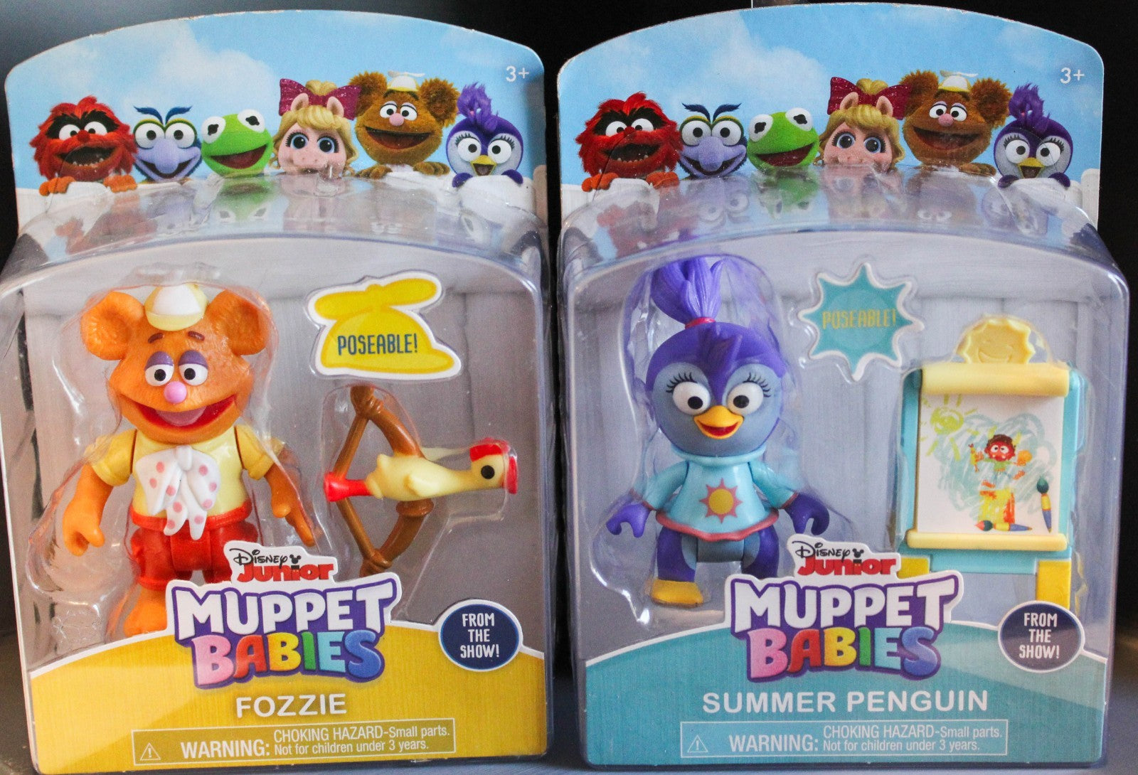 Muppet Babies 2 Action Figures - Fozzie w/ Bow & Summer Penguin w/ Canvas