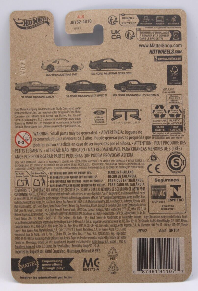 Hot Wheels '71 Ford Mustang Mach 1 Mustang 60 Years Silver Series 3/5