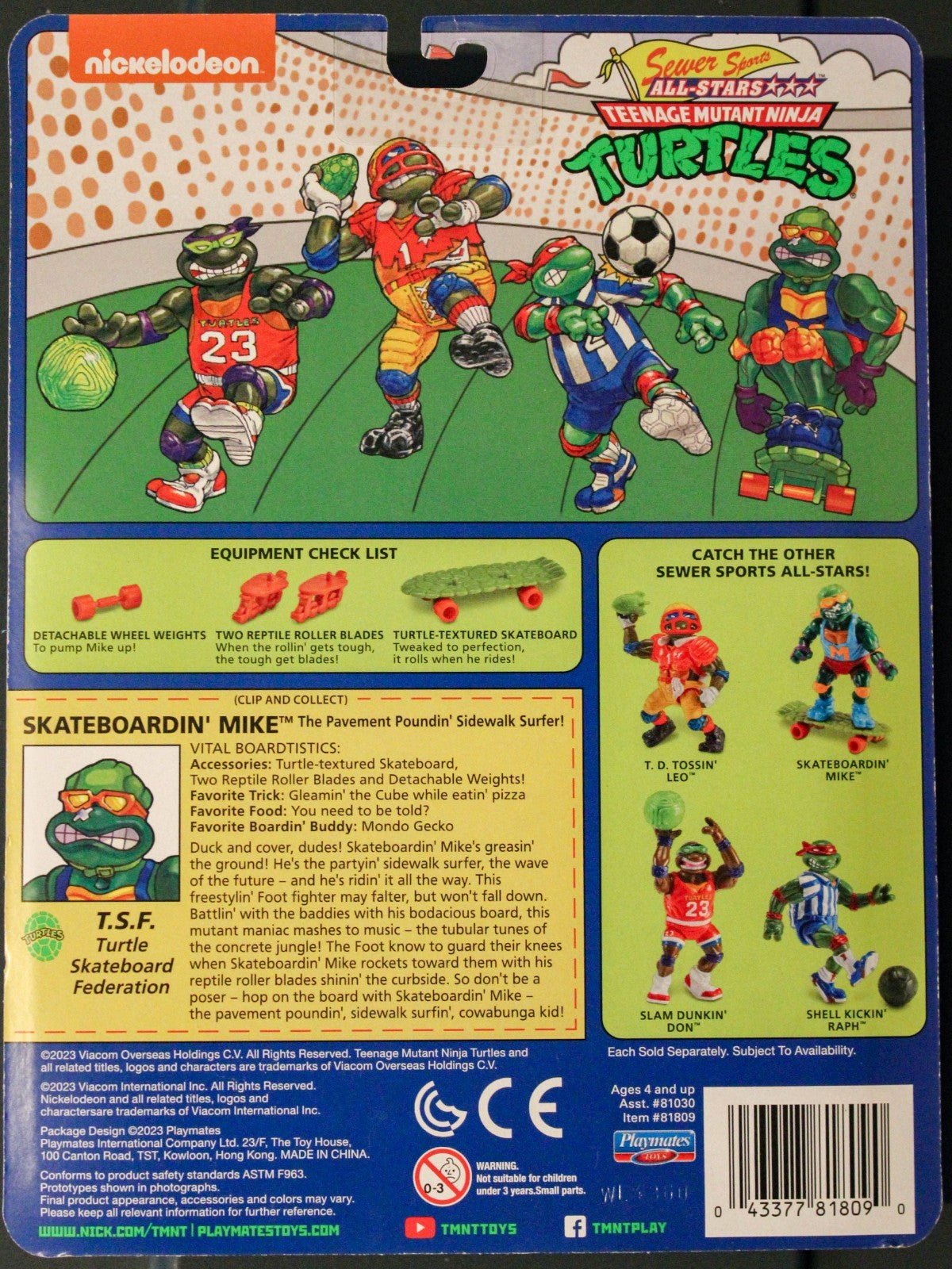 40 Years Of Teenage Mutant Ninja Turtles Retro Classic Skate Boardin Mike Figure