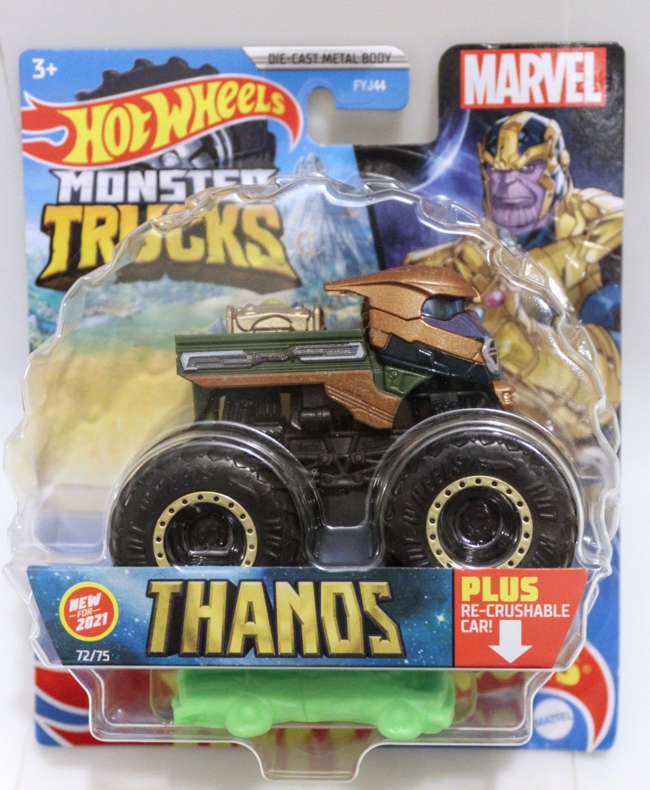 Hot Wheels Monster Trucks Thanos (with Crushable Car) - Marvel
