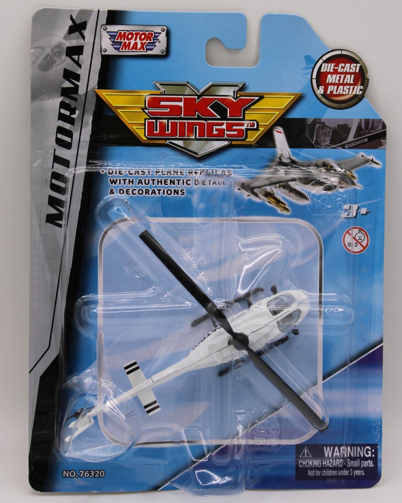 Motor Max Sky Wings Patrol Helicopter Replica Die Cast New 