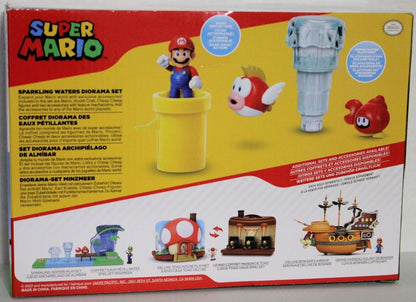 Nintendo Super Mario Sparkling Water Diorama Set Huckit Crab Cheep Fish Jakks 