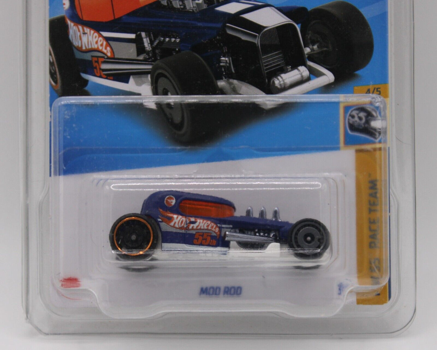 2023 Hot Wheels Treasure Hunt 111/250 HW 55 Race Team 4/5 Mod Rod Blue 