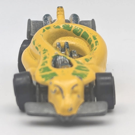 Vintage 1985 Mattel Hot Wheels Turboa Yellow Snake Race Car