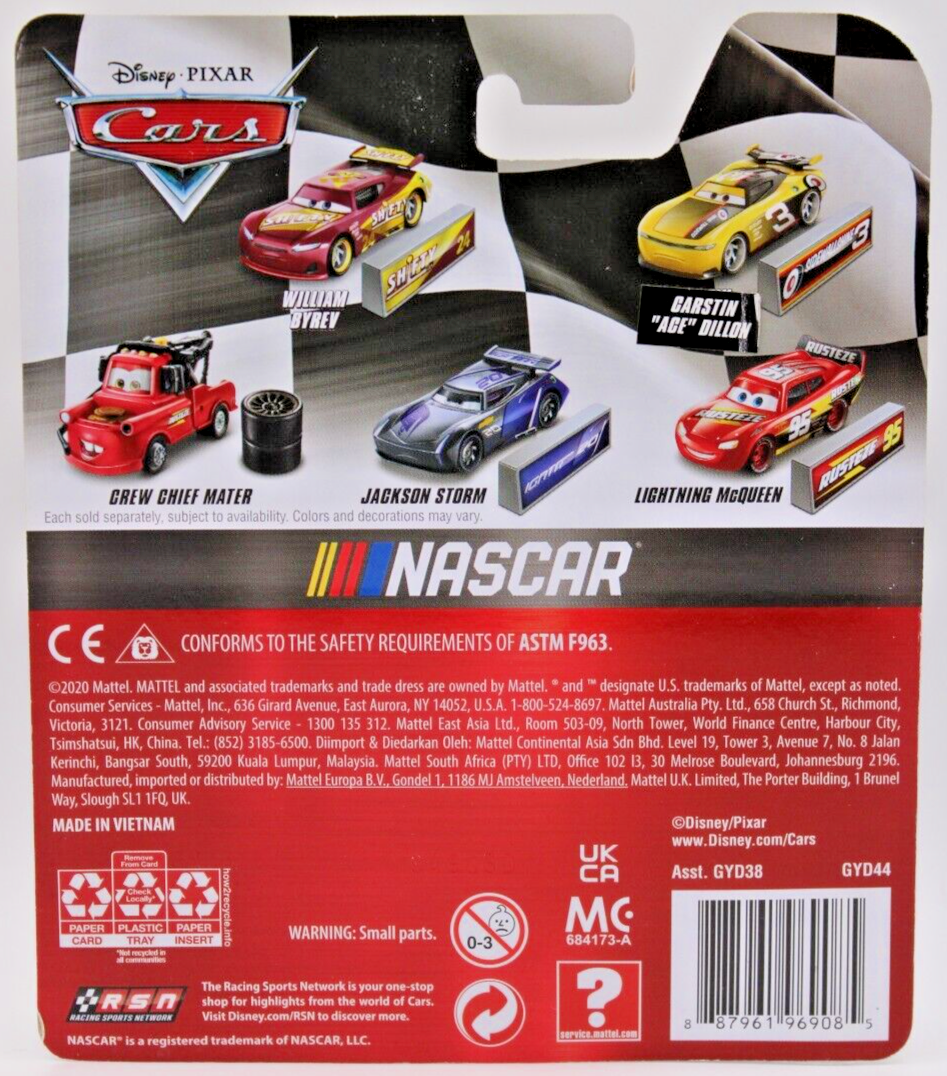 Disney Pixar Cars NASCAR Series #24 William Byrev Shifty 2021 Piston Cup Metal