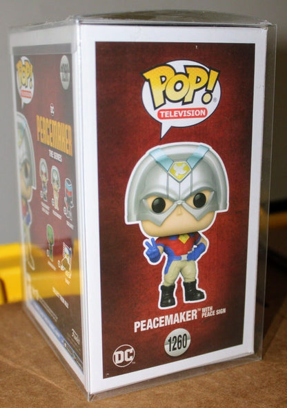 Peacemaker with Peace Sign #1260 Funko 2022 Summer Convention with Pop Protector