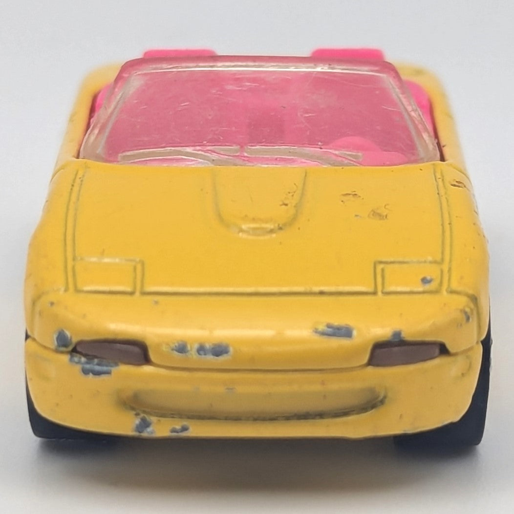 Vintage 1990 Hot Wheels Mazda MX-5 Miata Convertible Car Yellow & Pink