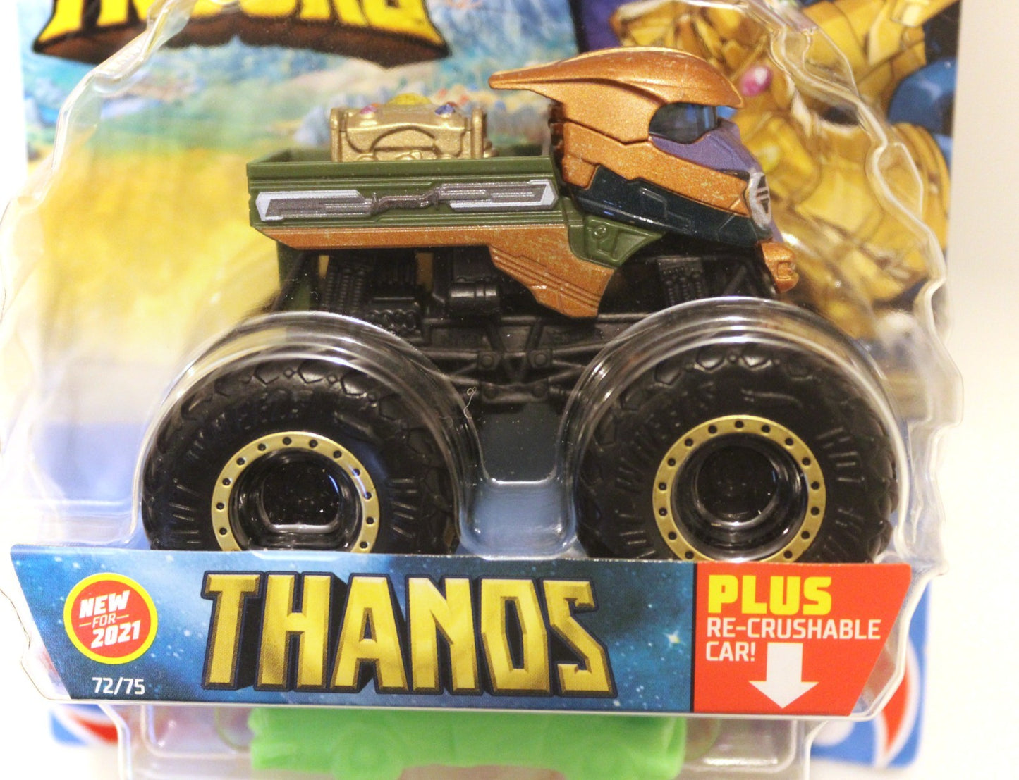 Hot Wheels Monster Trucks - Iron Man & Thanos (with Crushable Cars) - Marvel