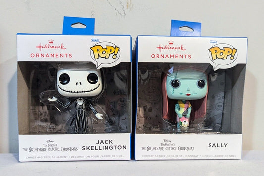 Hallmark Funko POP! Lot of 2 Christmas Ornaments - Jack Skellington & Sally