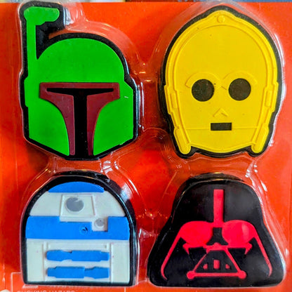 Star Wars Puzzle Eraser Set 4pk Boba Fett C3PO R2D2 Vader The Empire Stikes Back