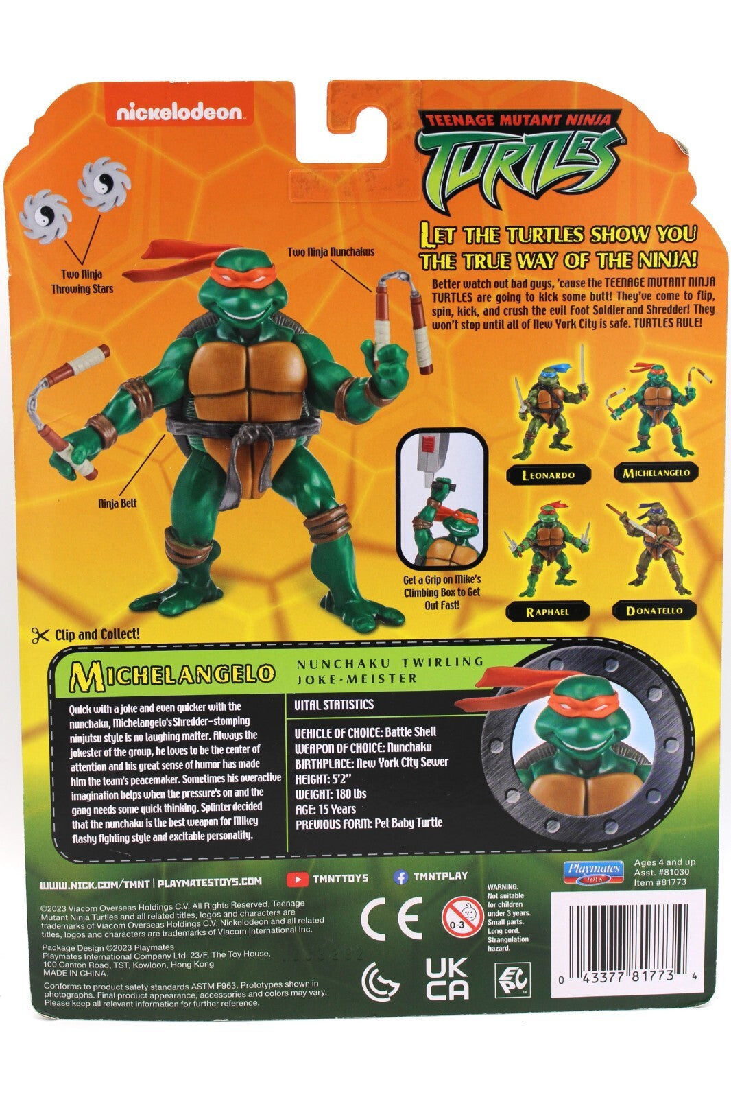 Michelangelo 2023 TMNT Retro Reissue 2003 Teenage Mutant Ninja Turtles Figure