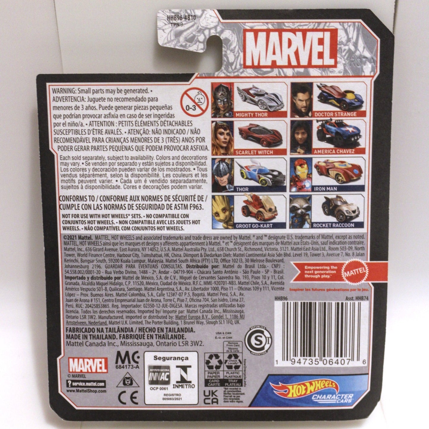 Hot Wheels Marvel Character Cars - Groot Go-Kart & Rocket Raccoon Comic Versions