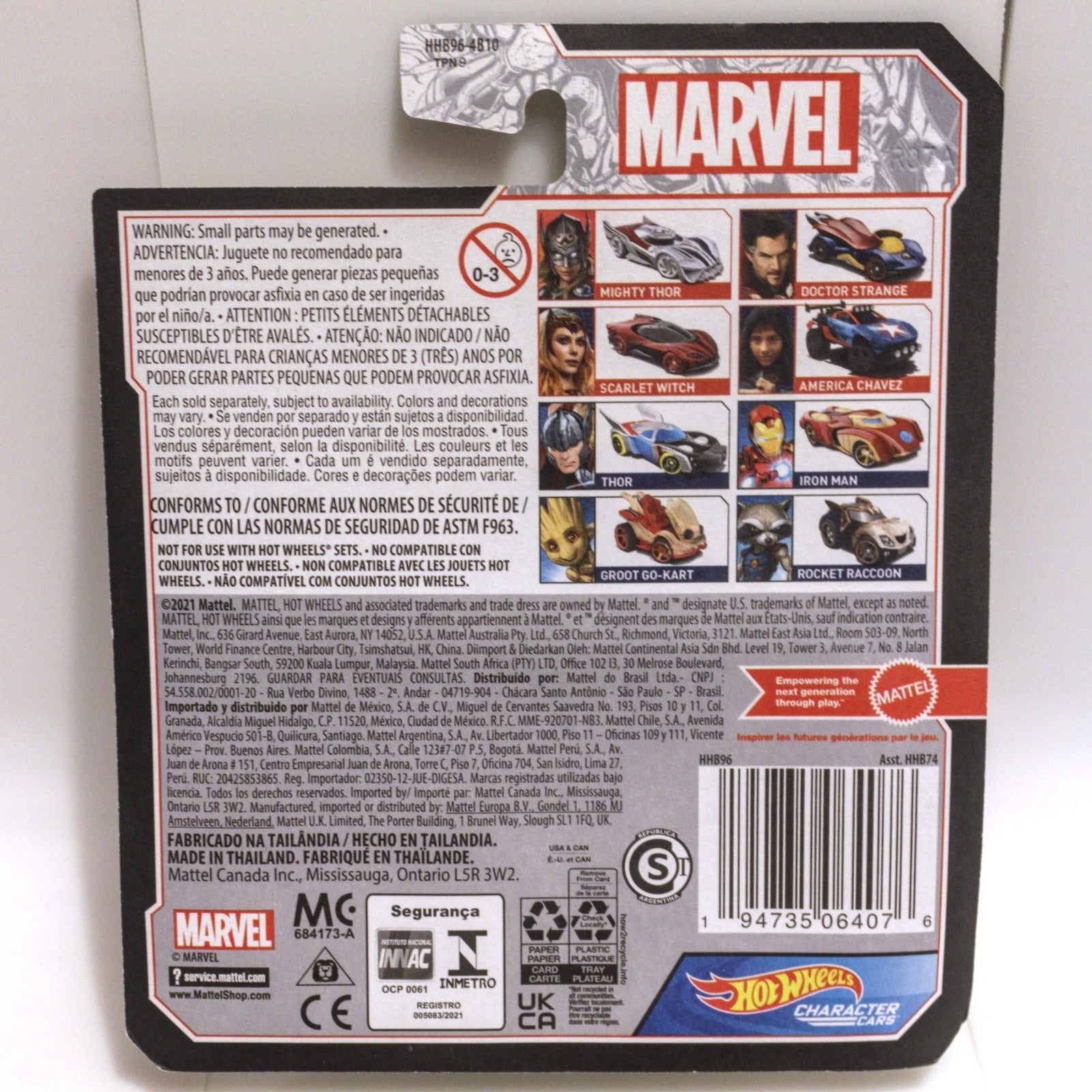 Hot Wheels Marvel Character Cars - Groot Go-Kart & Rocket Raccoon Comic Versions