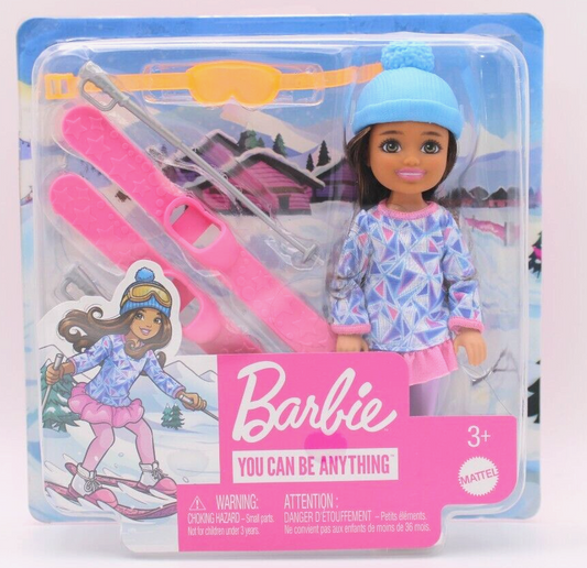 Barbie Chelsea You Can Be Anything Brunette Girl Winter Skier With Accessories