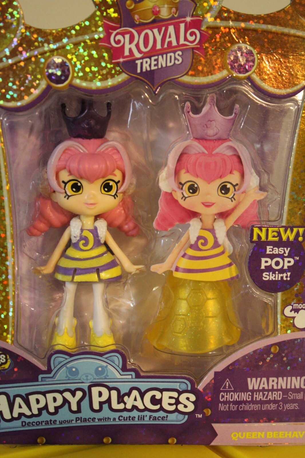 Shopkins Happy Places Royal Trends QUEEN BEEHAVE Doll & Pop Skirt MIB