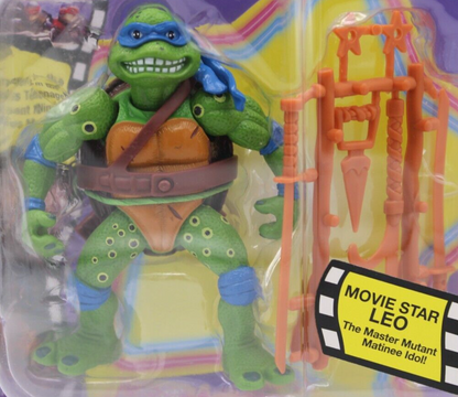 2023 Retro Playmates Teenage Mutant Ninja Turtles Movie Star Leo (Damaged Card)