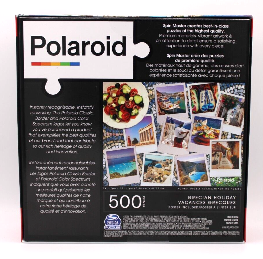 Spin Masters Polaroid "Grecian Holiday" - 500 Pcs Jigsaw Puzzle 24" x 18".