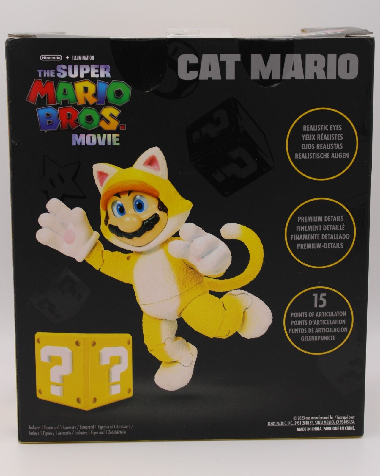 Super Mario Bros Movie 5 Inch Figure Cat Mario Figure w ? Block (Not Mint Box)