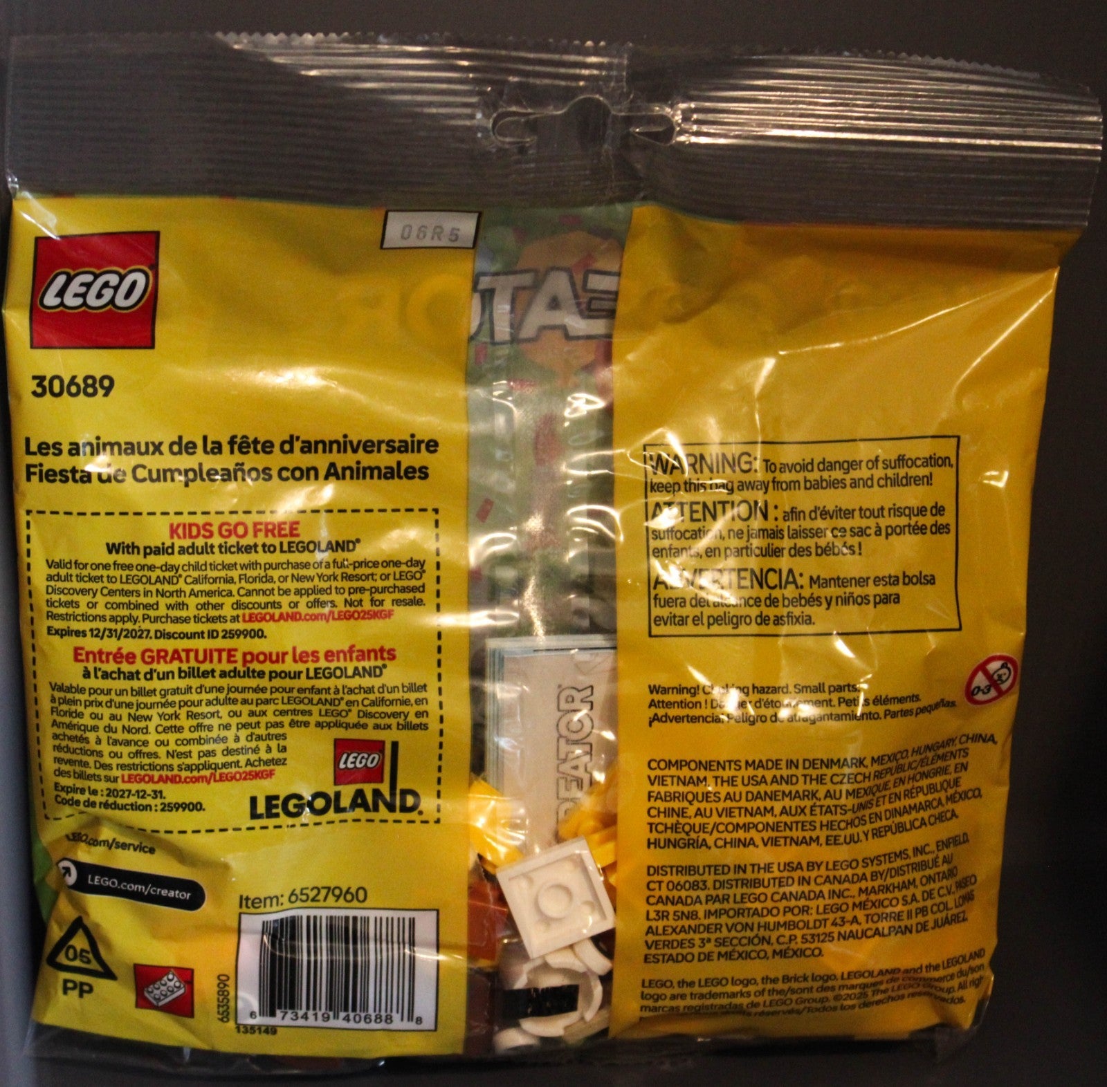 4 LEGO Polybags 2 City  2 Creator Party Animals Monster Truck Hovercraft Jet Ski