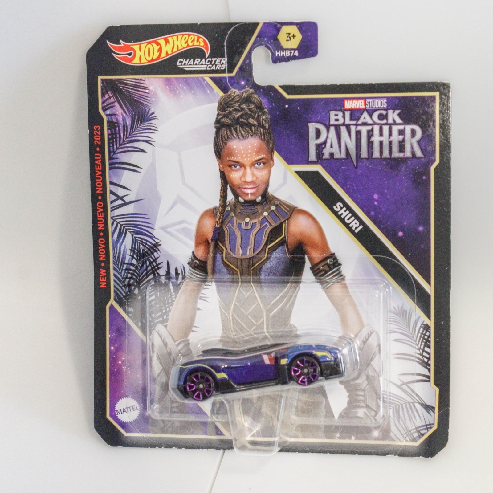 Set of 2 Hot Wheels 2023 Marvel Character Cars - MCU Black Panther & Shuri