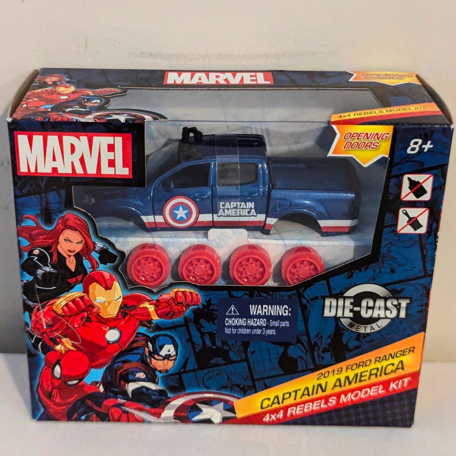 Captain America Diecast Metal Model Kit Marvel 4x4 Rebels 2019 Ford Ranger MIB 